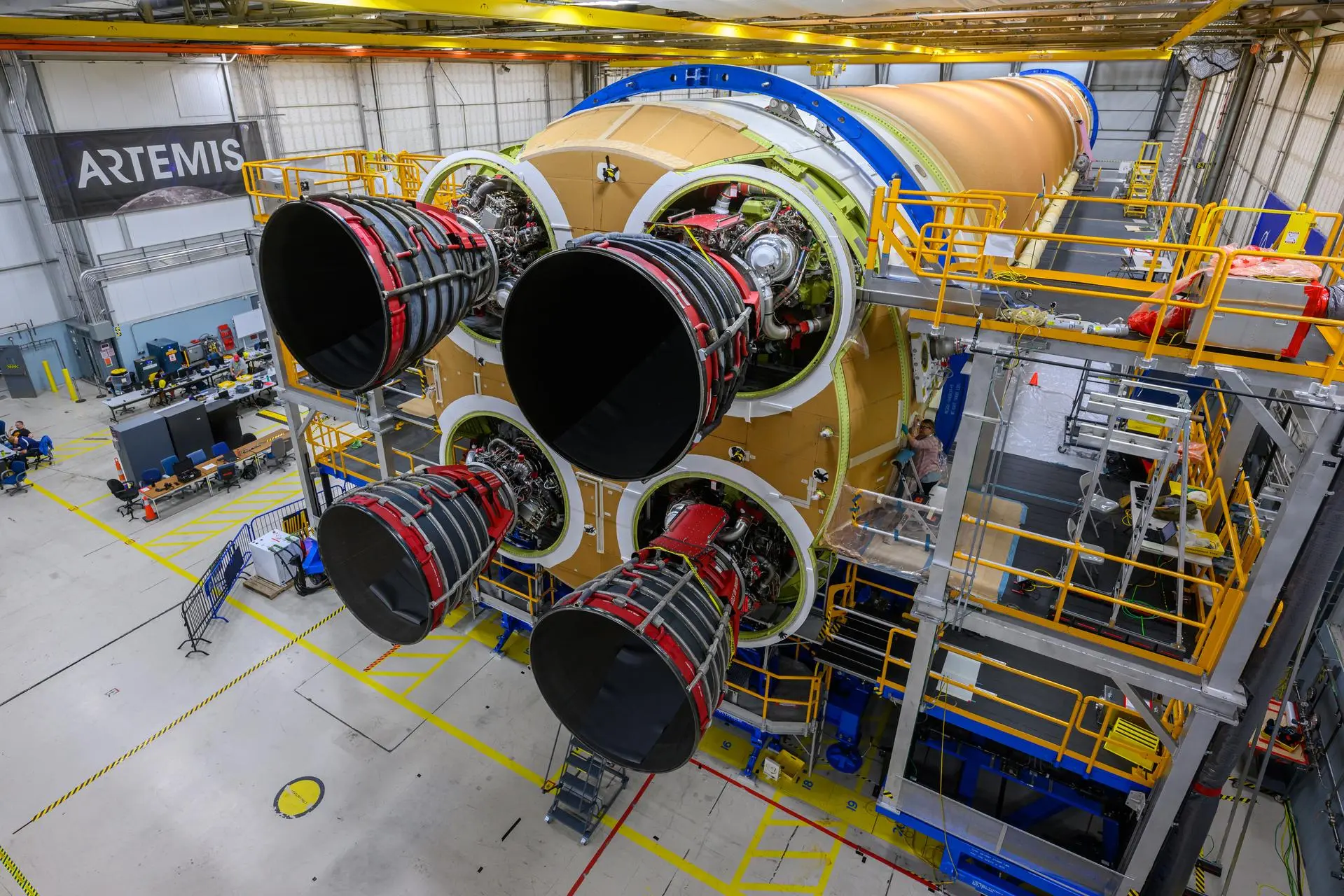 NASA Reveals Massive Artemis II Rocket Core Stage at Kennedy Space Center for 2025 Mission