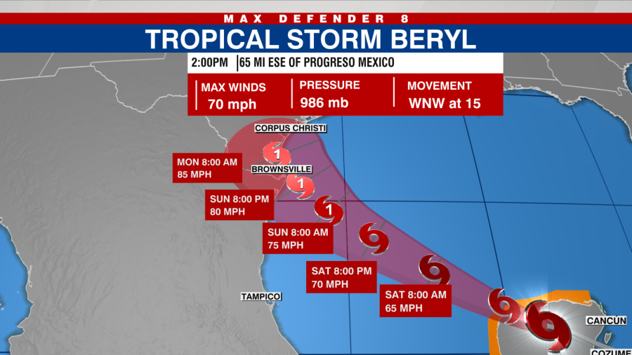 Tropical Storm Beryl Expected to Hit Texas as Hurricane, Bringing Severe Weather