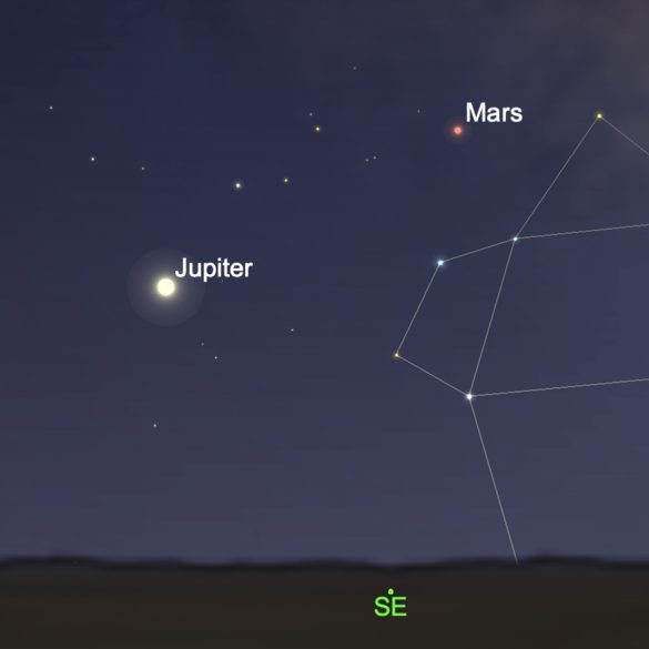 Mars and Jupiter Align Closely in Night Sky for First Time Since 2018