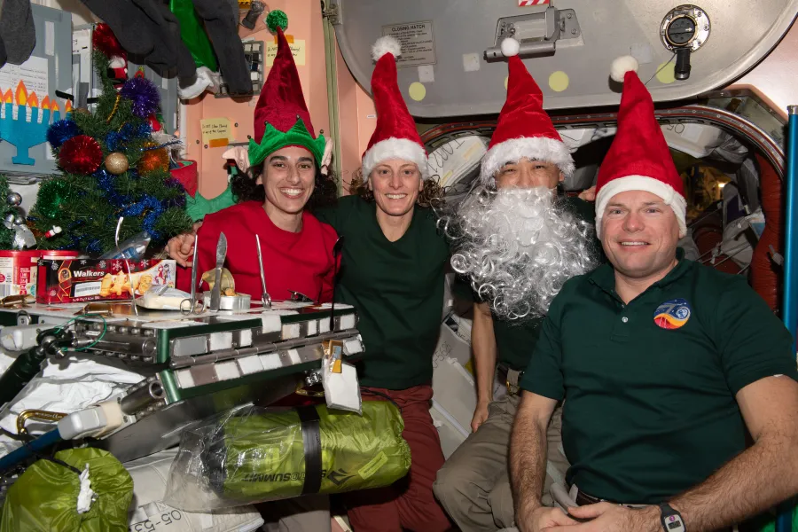 Stranded Astronauts Celebrate Christmas on ISS with Festive Cheer Amid Extended Space Mission